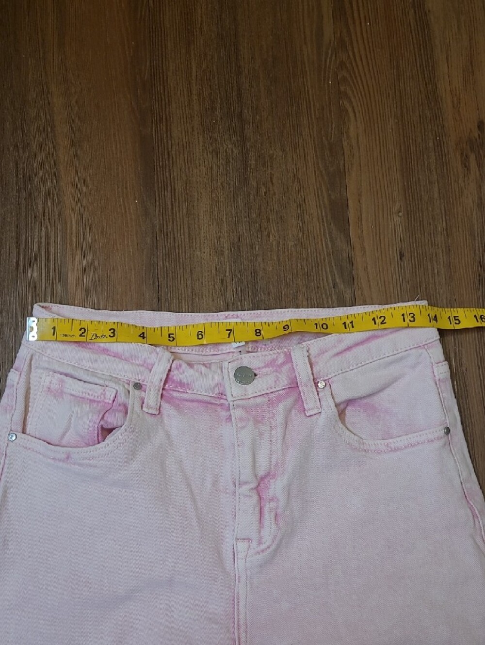 High-Rise Pink Wide-Leg Jeans with Frayed Hem - Picture 3 of 16